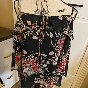 Soho by NY&C Chiffon Cold Shoulder Blouse